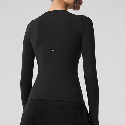 alo Women's Ribbed Modal Long Sleeve - Black