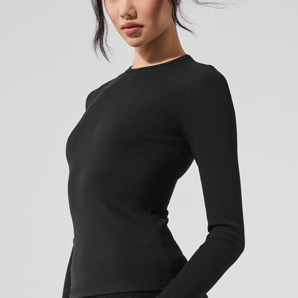 alo Women's Ribbed Modal Long Sleeve - Black