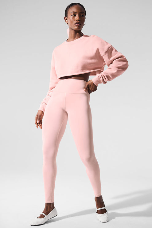 alo Women's Extreme Cropped Pullover - Pink Quartz