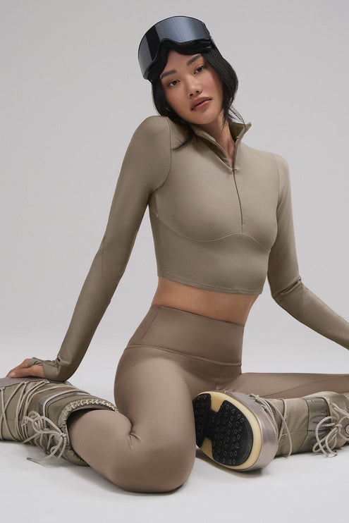 alo Women's Airlift Winter Warm Ski Time Long Sleeve - Light Cocoa