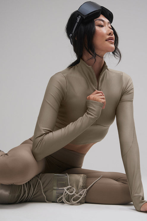 alo Women's Airlift Winter Warm Ski Time Long Sleeve - Light Cocoa