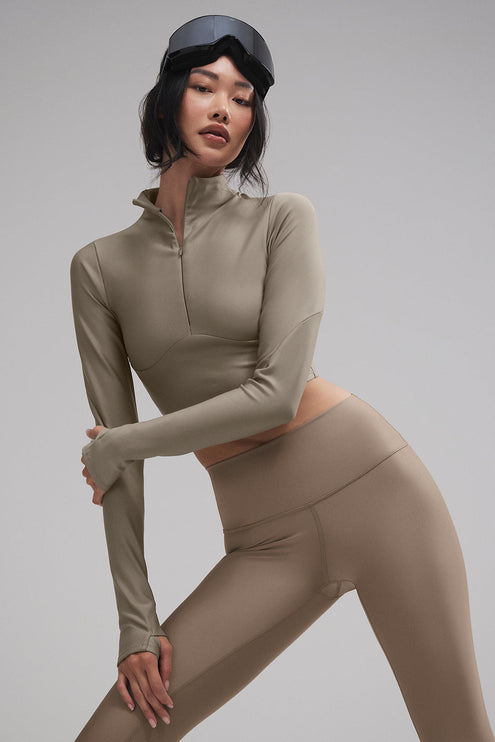 alo Women's Airlift Winter Warm Ski Time Long Sleeve - Light Cocoa