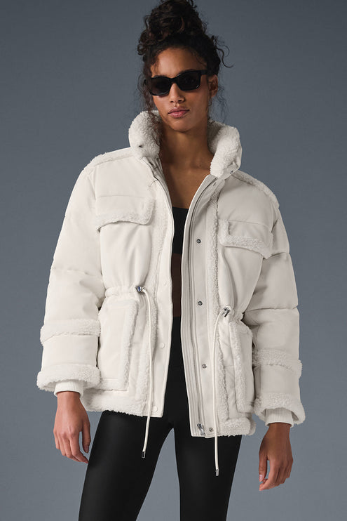 alo Women's Ice Breaker Puffer Jacket - Ivory