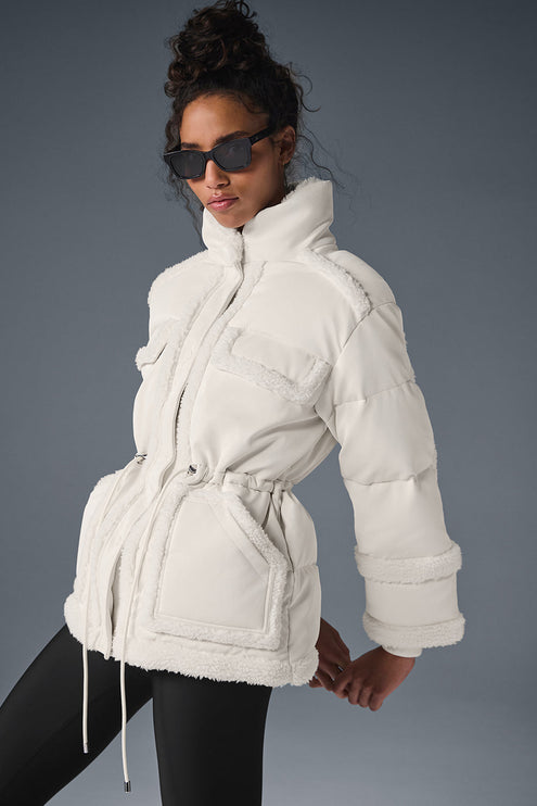 alo Women's Ice Breaker Puffer Jacket - Ivory