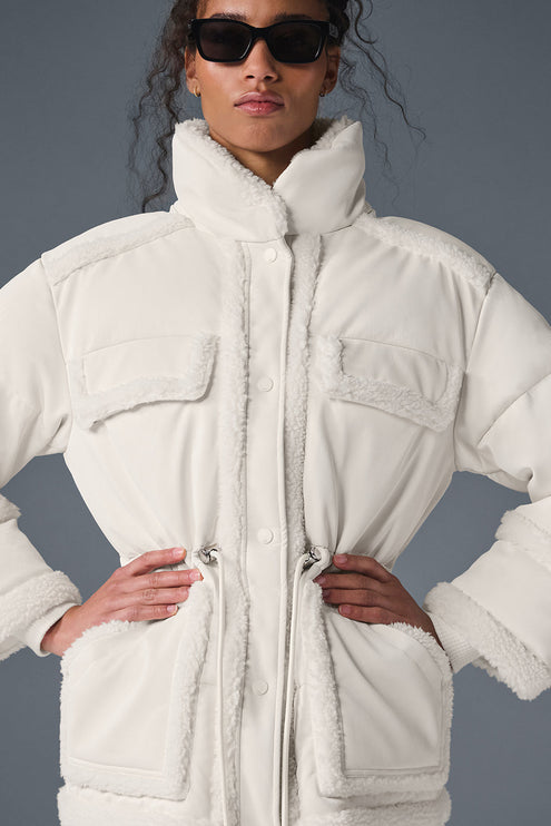 alo Women's Ice Breaker Puffer Jacket - Ivory