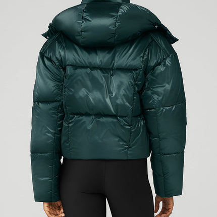 alo Women's Pearlized Pristine Puffer - Midnight Green