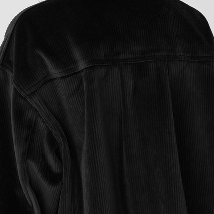 alo Women's Ribbed Velour Mountain Side Shacket - Black