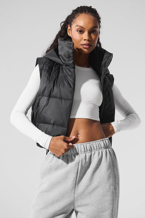 alo Women's Gold Rush Puffer Vest - Black
