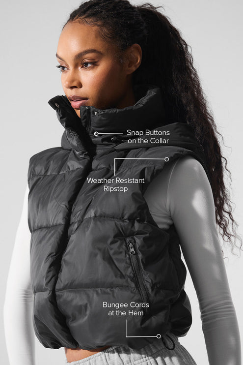 alo Women's Gold Rush Puffer Vest - Black