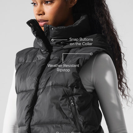 alo Women's Gold Rush Puffer Vest - Black
