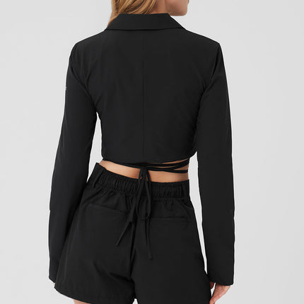 alo Women's Cropped Status Blazer - Black