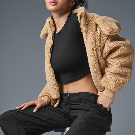 alo Women's Foxy Sherpa Jacket - Camel
