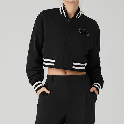 alo Women's Cropped G.O.A.T Jacket - Black