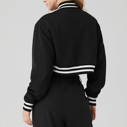 alo Women's Cropped G.O.A.T Jacket - Black