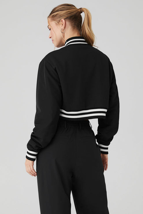alo Women's Cropped G.O.A.T Jacket - Black