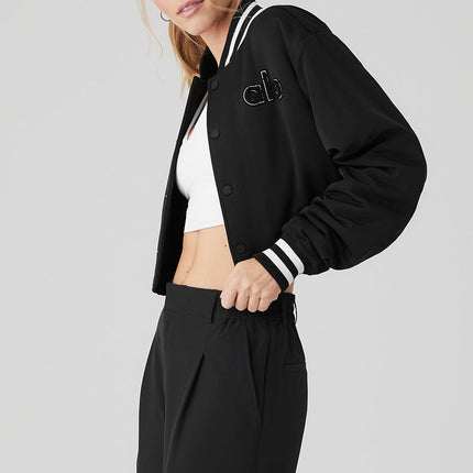 alo Women's Cropped G.O.A.T Jacket - Black