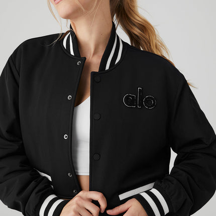 alo Women's Cropped G.O.A.T Jacket - Black