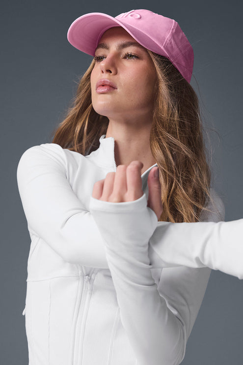 alo Women's Airbrush Corset Full Zip Jacket - White