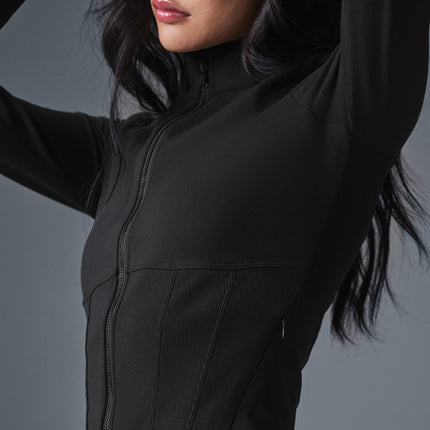 alo Women's Airbrush Corset Full Zip Jacket - Black