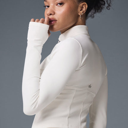 alo Women's Airbrush Corset Full Zip Jacket - Ivory