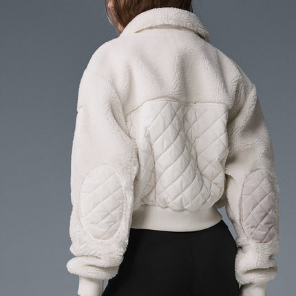 alo Women's Sherpa Edge Bomber - Ivory