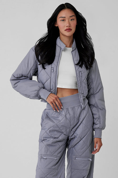 alo Women's Snowrider Puffer Jacket - Fog