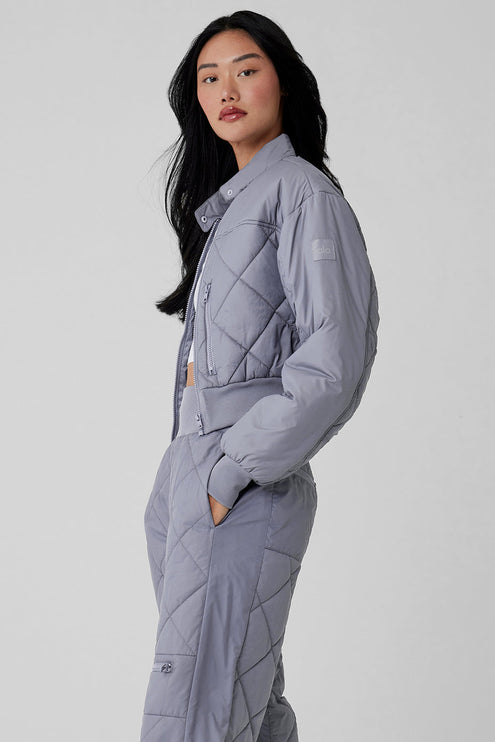 alo Women's Snowrider Puffer Jacket - Fog
