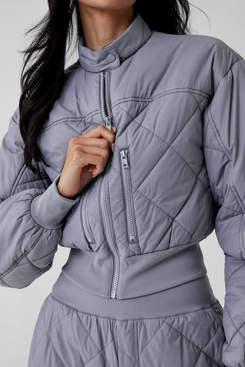 alo Women's Snowrider Puffer Jacket - Fog