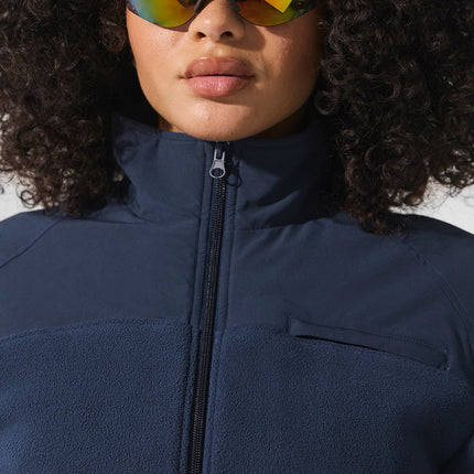 alo Women's Polar Fleece Cropped Wintry Mix Jacket - Navy