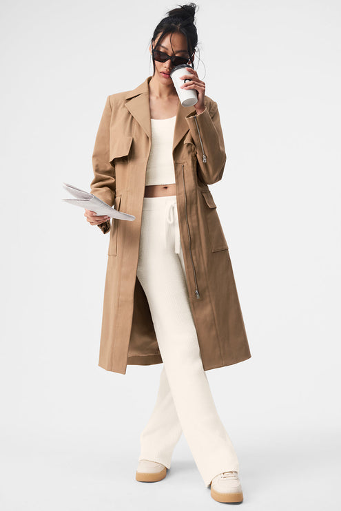 alo Women's Formation Trench Coat - Toasted Almond