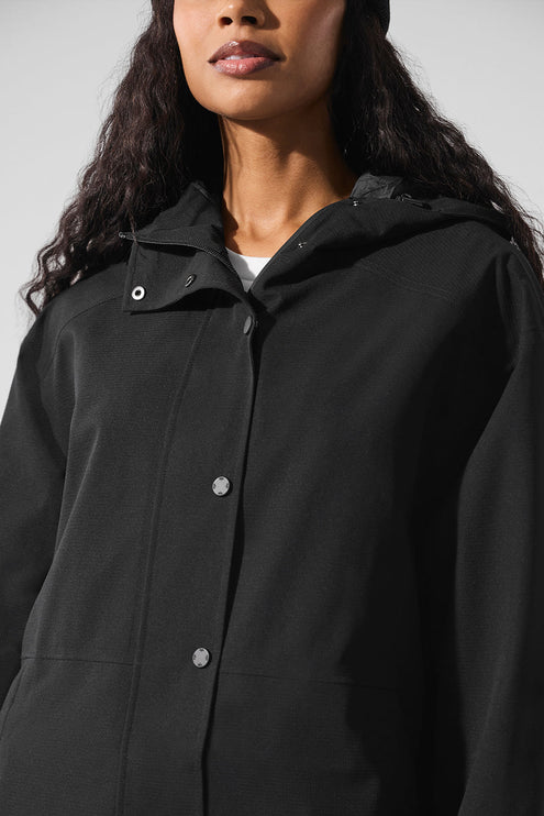 alo Women's Rain Or Shine Long Coat - Black