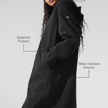 alo Women's Rain Or Shine Long Coat - Black