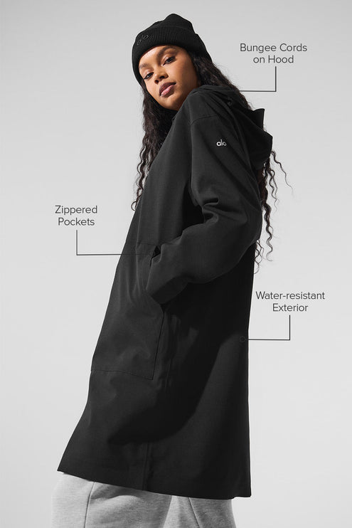 alo Women's Rain Or Shine Long Coat - Black
