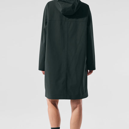 alo Women's Rain Or Shine Long Coat - Charcoal Green