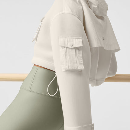 alo Women's Cropped Engage Cargo Parka - Ivory