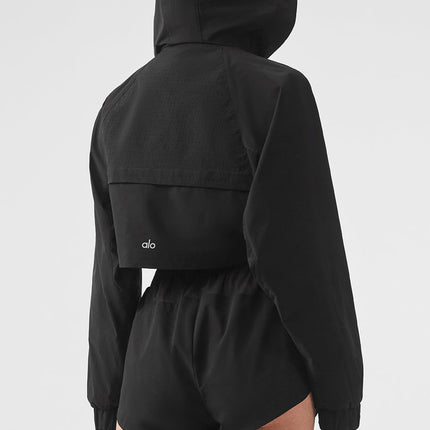 alo Women's Cropped Playmaker Jacket - Black