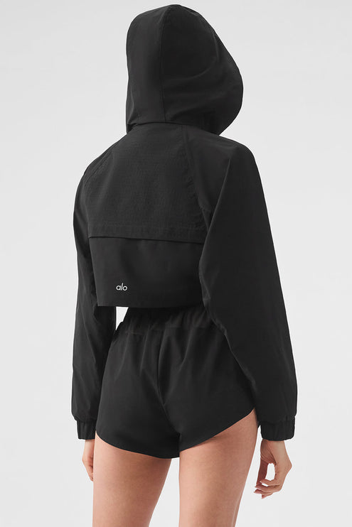 alo Women's Cropped Playmaker Jacket - Black