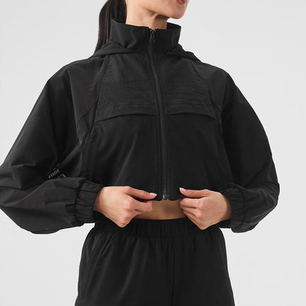 alo Women's Cropped Playmaker Jacket - Black