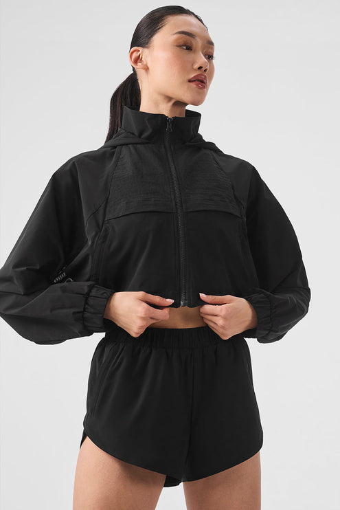 alo Women's Cropped Playmaker Jacket - Black