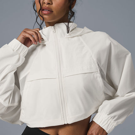alo Women's Cropped Playmaker Jacket - Ivory