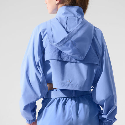 alo Women's Cropped Playmaker Jacket - Crystal Clear Blue