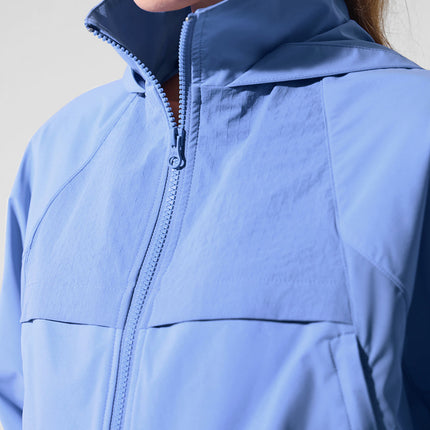 alo Women's Cropped Playmaker Jacket - Crystal Clear Blue
