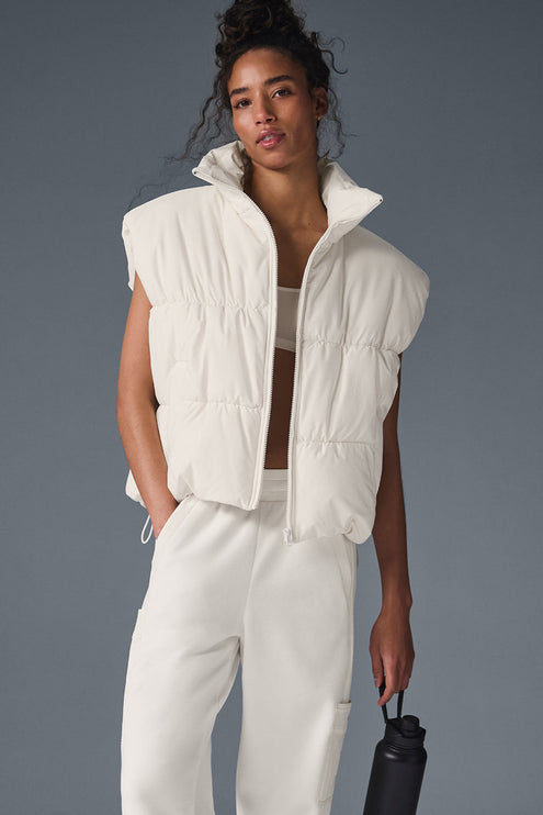 alo Women's Incline Puffer Vest - Ivory