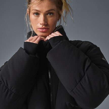 alo Women's Main Act Corset Puffer - Black