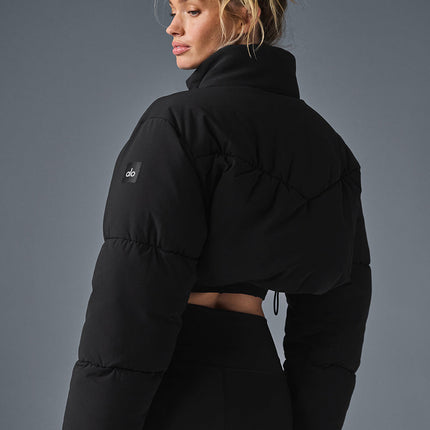 alo Women's Main Act Corset Puffer - Black