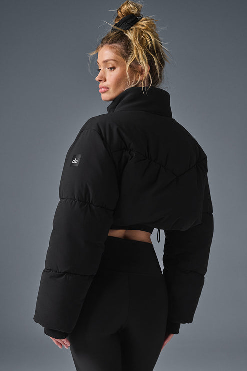 alo Women's Main Act Corset Puffer - Black
