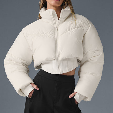 alo Women's Main Act Corset Puffer - Ivory/Ivory