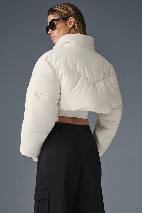 alo Women's Main Act Corset Puffer - Ivory/Ivory
