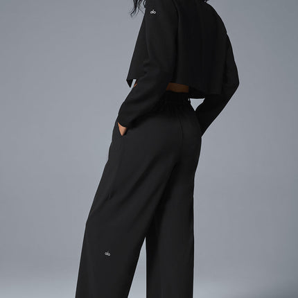 alo Women's Cropped First-Class Blazer - Black