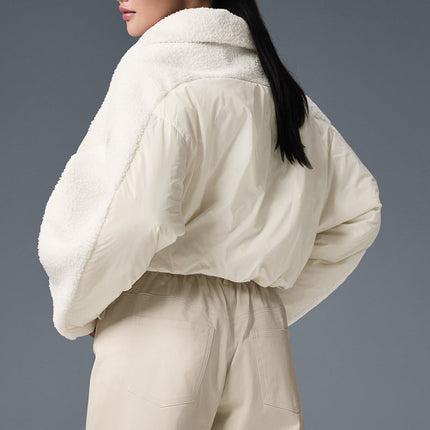 alo Women's Sherpa Cozy Escape Puffer - Ivory/Ivory